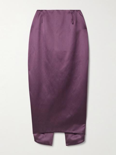 Wasp Cotton And Silk-blend Duchesse-satin Midi Skirt