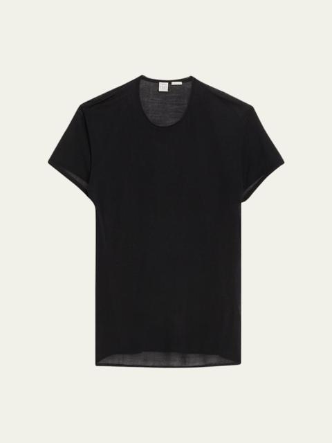 Short-Sleeved Silk and Cotton T-Shirt