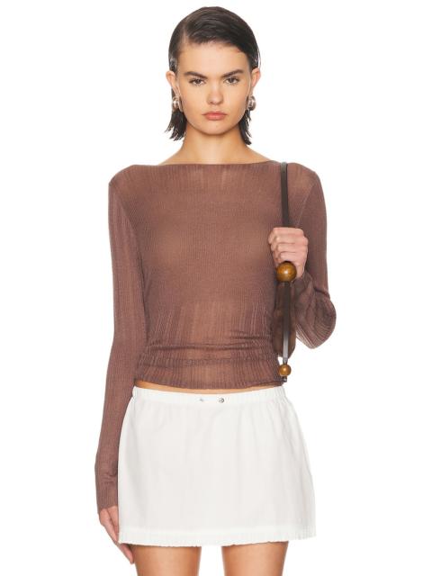 Open Work Long Sleeve Top