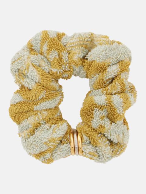 Floral cotton terry scrunchie