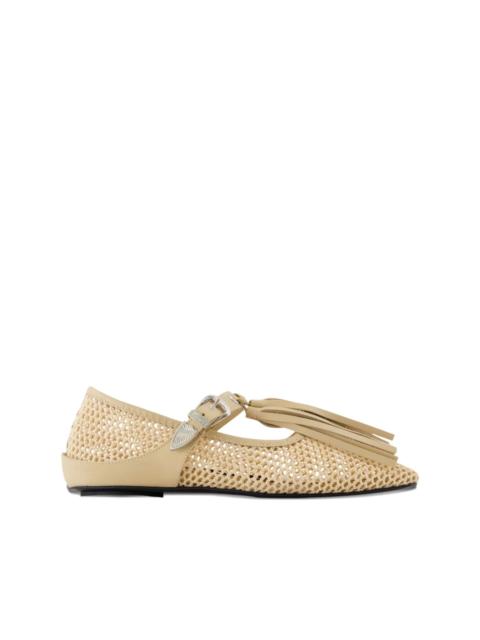 tassel-embellishment ballet flats