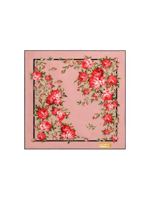 rose floral-print scarf
