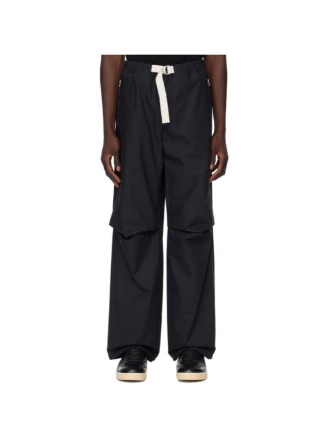 Navy Relaxed-Fit Trousers