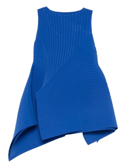 Fold pleats sleeveless mini dress