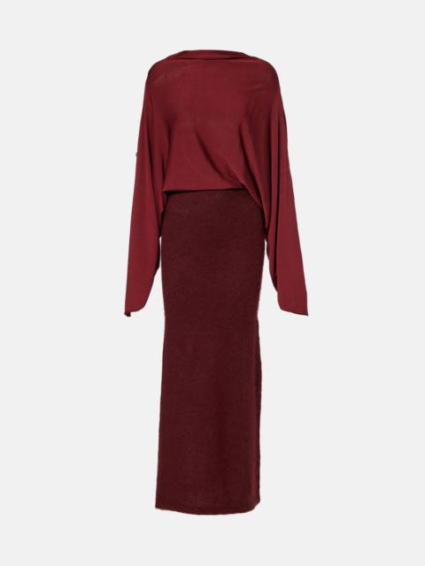 Pine caped maxi dress