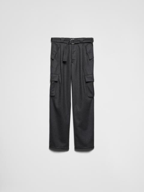 Wool pants with cargo pockets