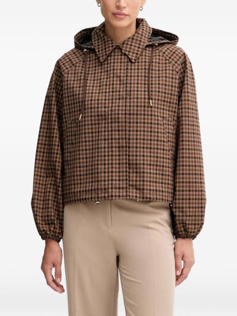 checked hooded jacket