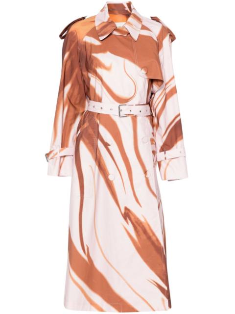 Risto printed cotton trench coat