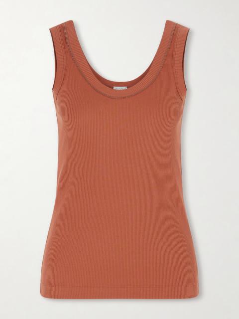 Ribbed Cotton-blend Tank
