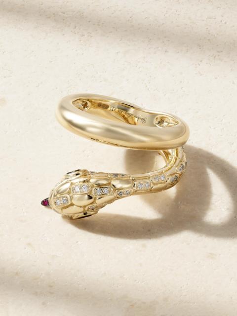 Python 9-karat Gold Multi-stone Ring
