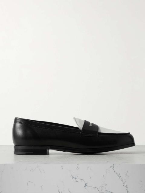 Natalie two-tone leather loafers Black