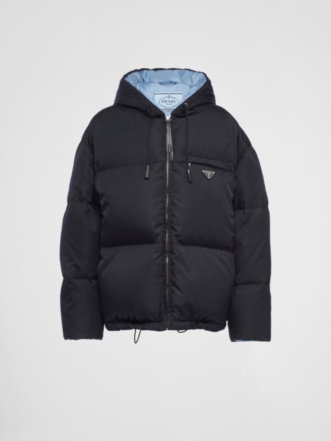 Prada Re-Nylon Gabardine hooded down jacket | REVERSIBLE