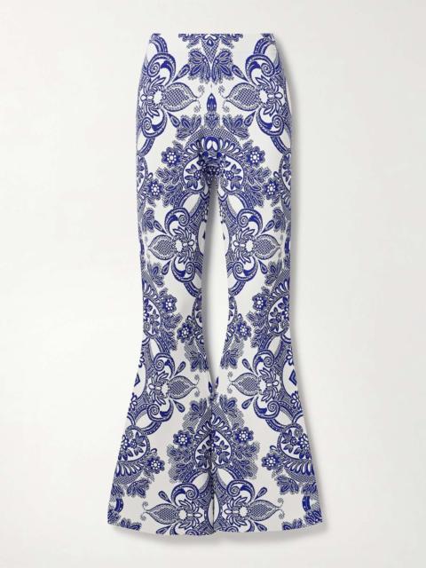 Jacquard-knit flared pants Blue