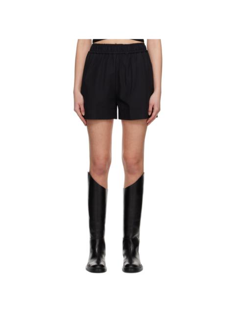 Black Gathered Shorts