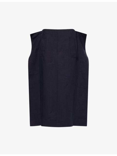 Gorgi Tailored Linen Midi Skirt