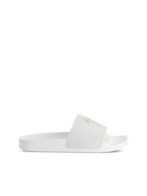 Brett crystal-embellished leather slides