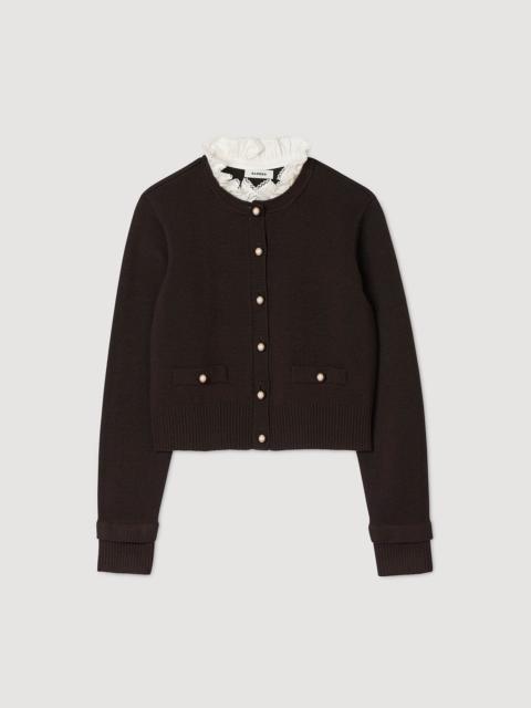 CARDIGAN WITH REMOVABLE RUFFLE COLLAR