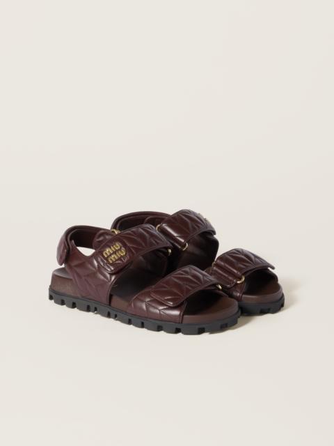 Sporty matelassé nappa leather sandals