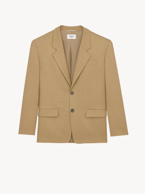 JACKET IN WOOL AND MOHAIR CANVAS