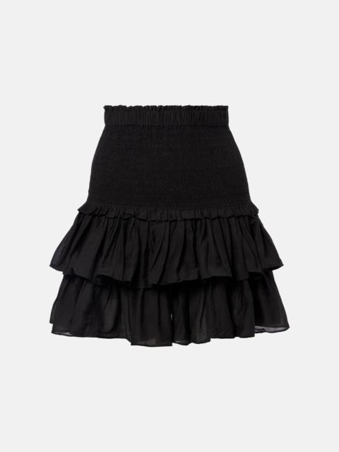 Naomi tiered cotton-blend miniskirt