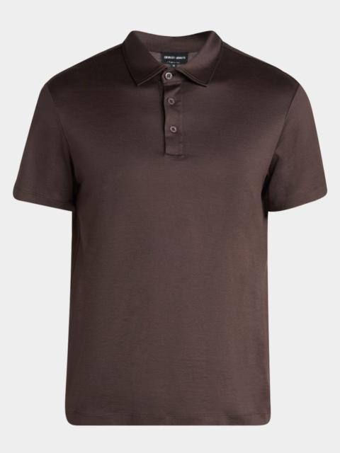 Men's Silk and Cotton Polo Shirt