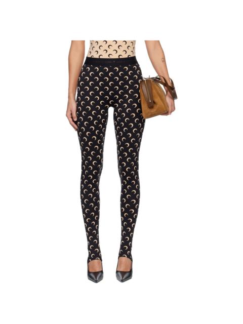 Black Recycled Moon Jersey Stirrup Leggings