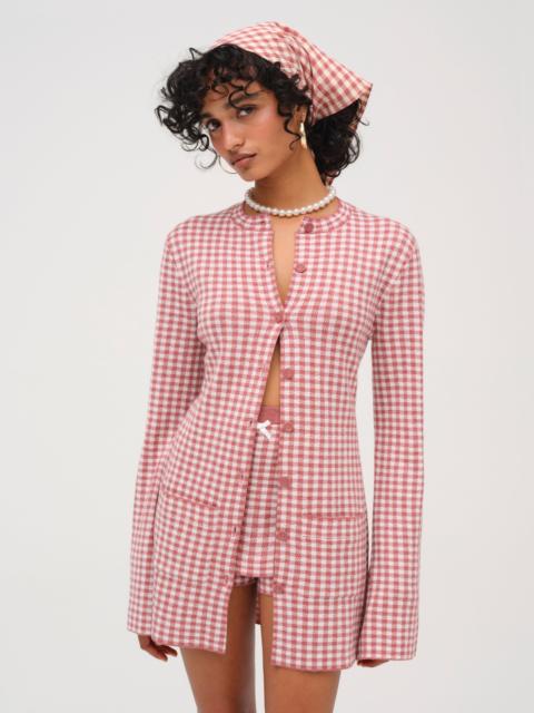 Gingham Knit Jacket