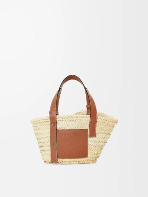 Small Basket bag in palm leaf and calfskin