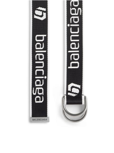 Men's D Ring Belt  in Black/white