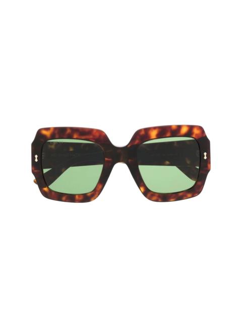 oversized tortoiseshell-frame sunglasses