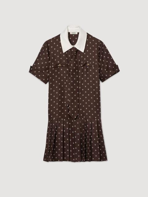PRINTED SATIN-EFFECT MINI DRESS