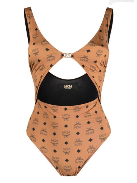 monogram-print swimsuit