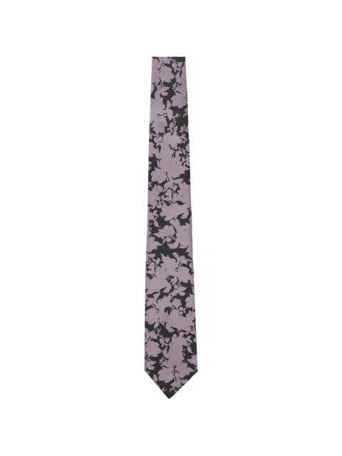 Purple & Black Printed Silk Tie