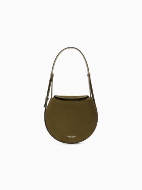 SMALL SHOULDER BAG IN SUEDE AND PEBBLED CALFSKIN
