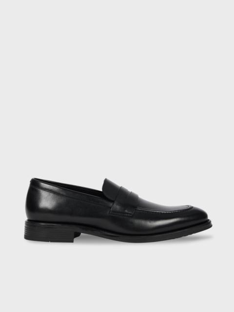 Black Leather 'Pierce' Loafers