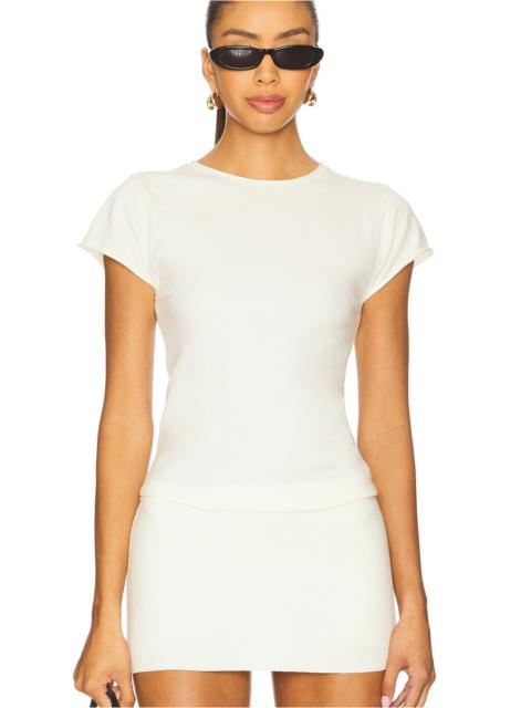 Baylee Cloud Knit Tee in Soft Vanilla