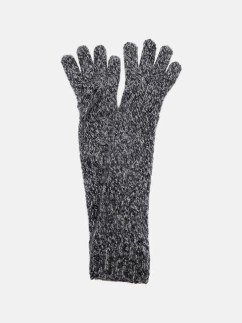 Embroidered alpaca-blend gloves