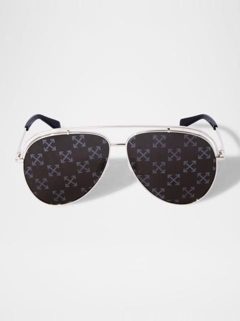 Men's Winner Arrow-Lens Metal Aviator Sunglasses