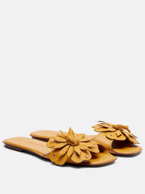 Brightside floral-appliqué leather sandals