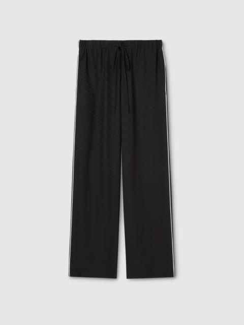 Horsebit silk jacquard pant