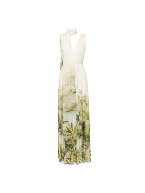 printed chiffon dress