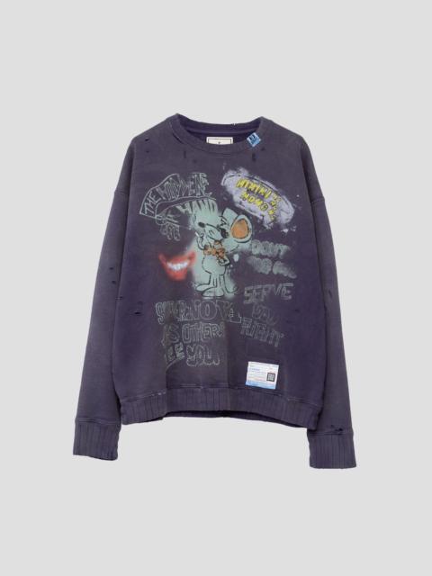 DISTRESSED PULLOVER SWEAT