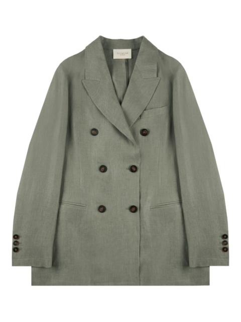 double-breasted linen jacket