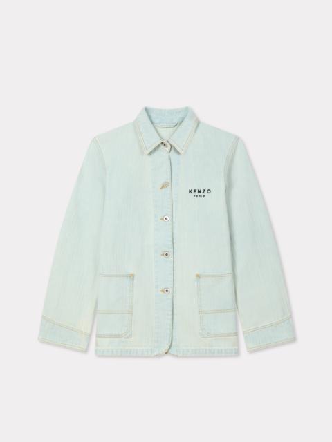 'Boke Flower' embroidered workwear jacket in japanese denim