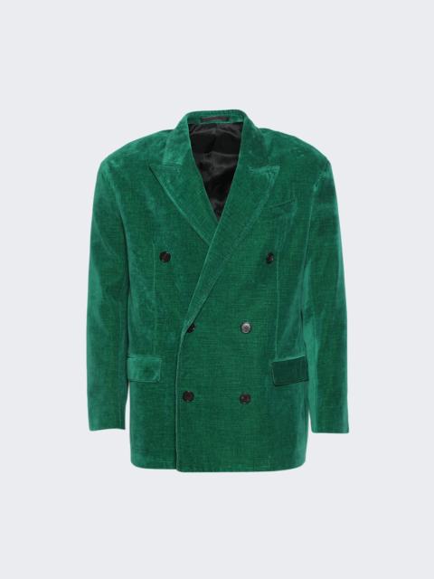 Soft Shoulders Double-breasted Jacket Malachite