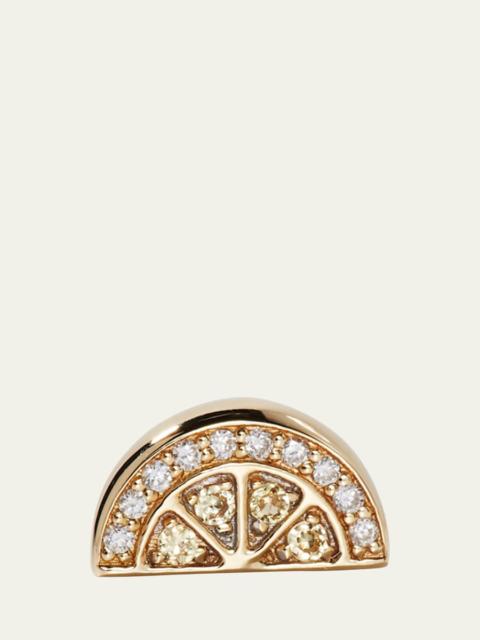14k Diamond and Yellow Sapphire Lemon Earring