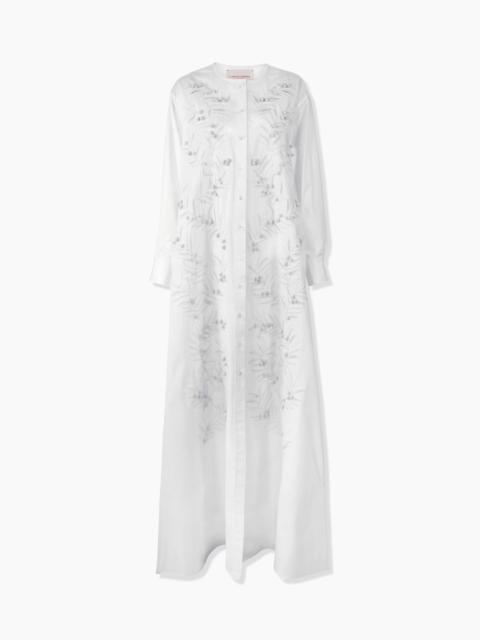 Embroidered Button-Front Gown