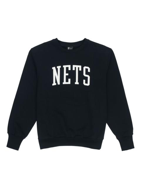 Nike MENS Letter Print Brooklyn Nets Crew-neck Black DD2961-010