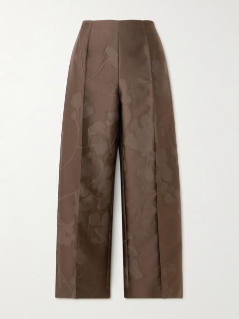 Daffy cropped cloqué wide-leg pants Brown