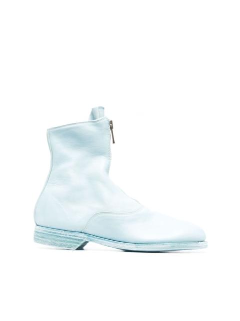 leather zipped boots